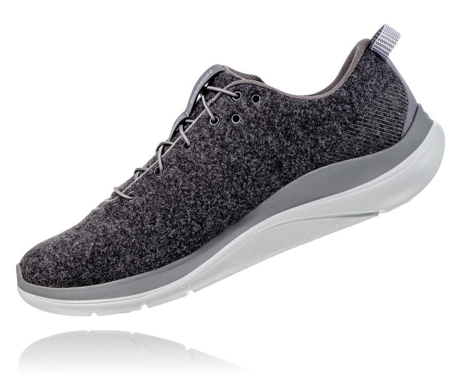 Hoka One One Koşu Ayakkabısı Kadın Koyu Gri - Hupana Flow Wool - PW8439615